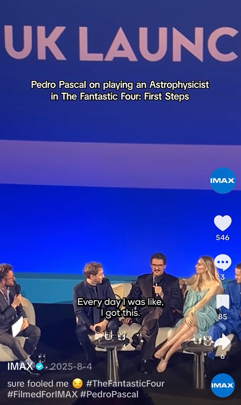 IMAX Pedro Pascal sure fooled me