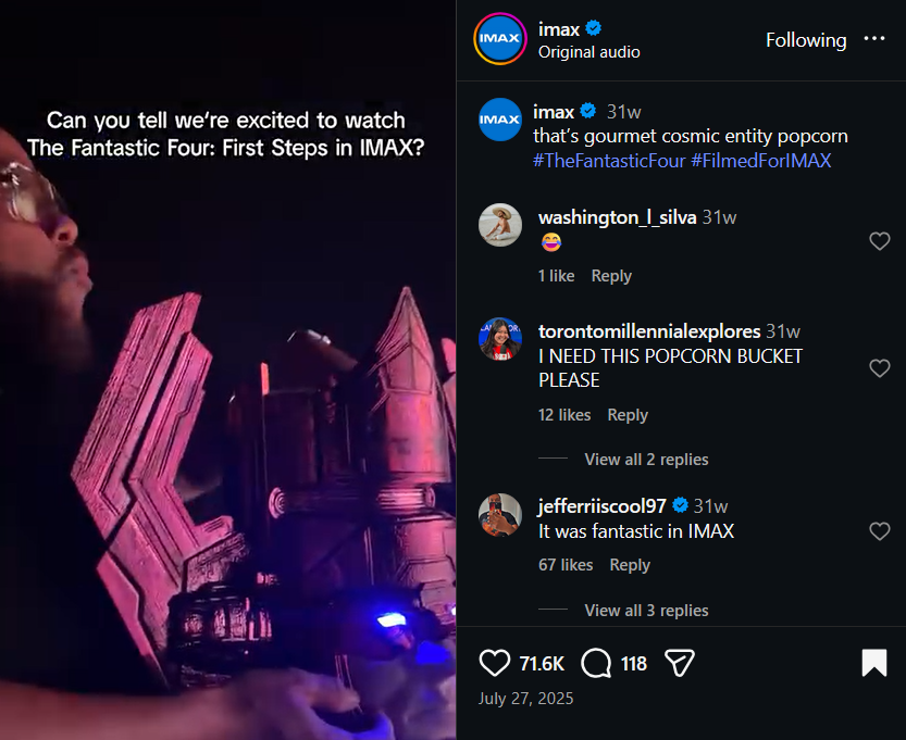 IMAX Fantastic Four popcorn